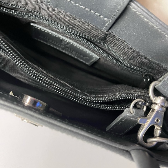 Etienne Aigner Metallic Gray Satchel w/ Matching Wallet - Picture 9 of 11